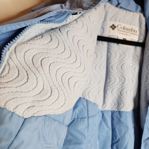Columbia Insulated Light Blue Winter Jacket Coat Women's Medium Packable Hood - Picture 12 of 15